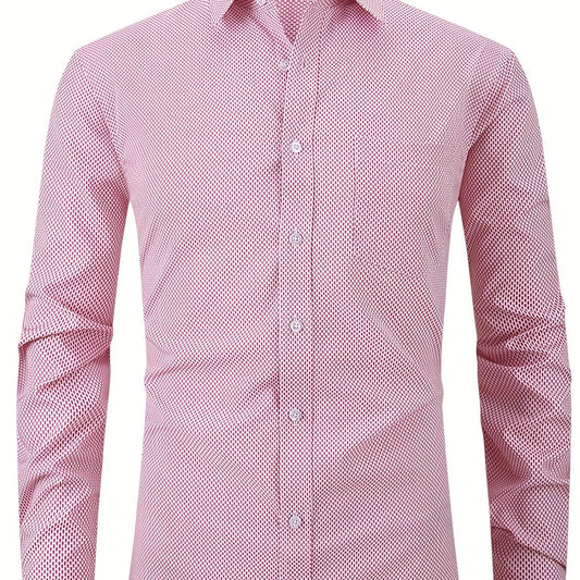 Men's Semi-Formal Dress Shirt with Chest Pocket