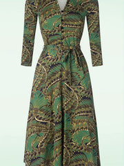  Retro Dress Women's Plus Allover Print