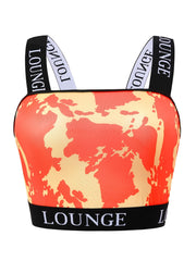  Tie Dye Letter Tape Y2K Longline Bra