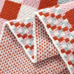 Colorful Plaid Knit Blanket Soft Warm Throw for Couch Bed Hand Wash