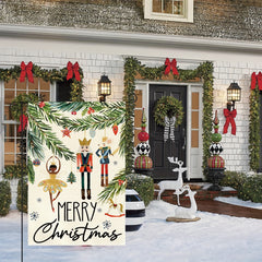 Christmas Nutcracker Garden Flag 30 48x45 72 Cm Double Sided Burlap Xmas Decor