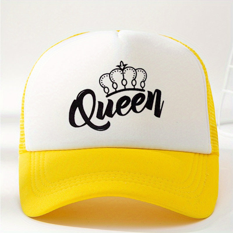 Queen Crown Trucker Hat Mesh Breathable Baseball Cap Casual Dad Hats