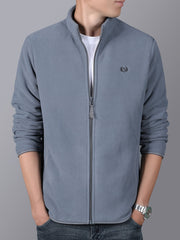 Men's Fleece Jacket Zip-Up Polar Casual Stand Collar