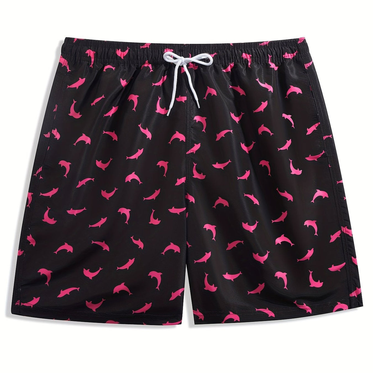 Dolphin Print Casual Drawstring Summer Beach Shorts