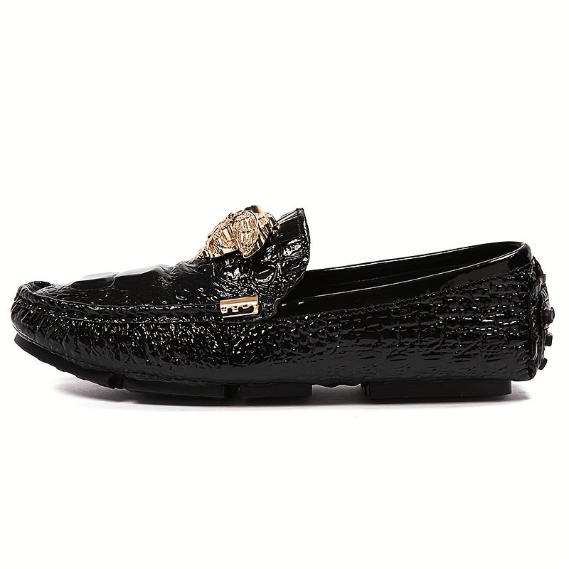 Men's Metallic Decor Loafer Shoes Non slip Driving Shoes