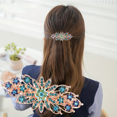 Alloy Peacock Shaped Barrette Glitter Rhinestone Hair Clip Vintage Hair Clip