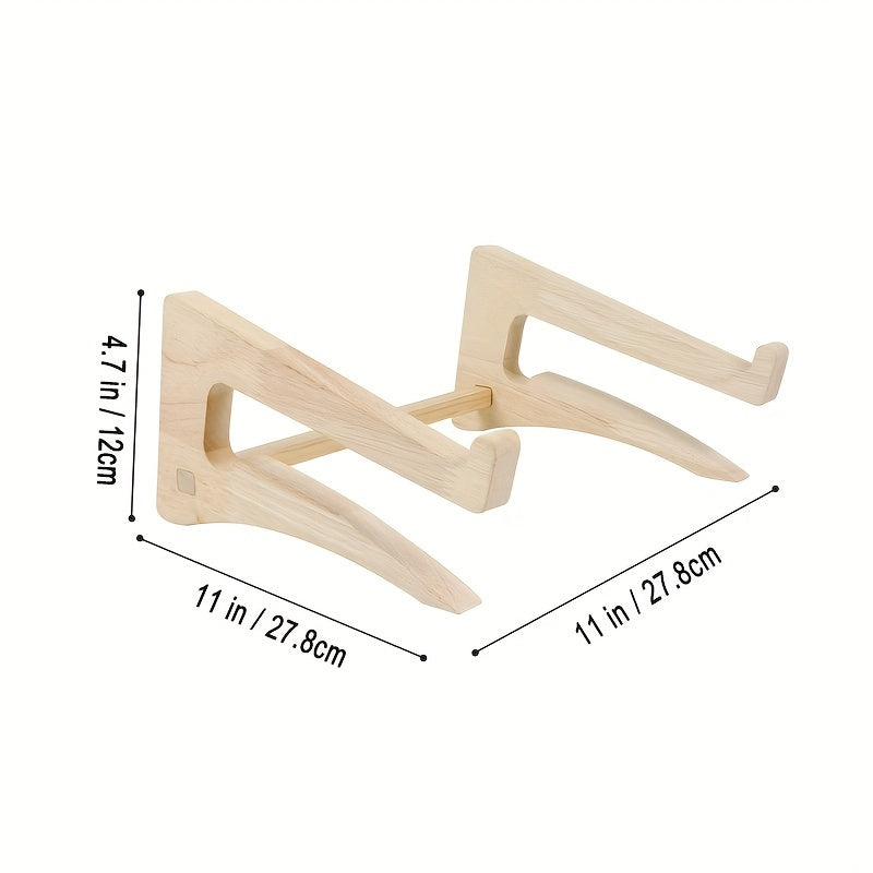 Bamboo Laptop Stand, 35-56cm, Ergonomic Desktop Office Stand