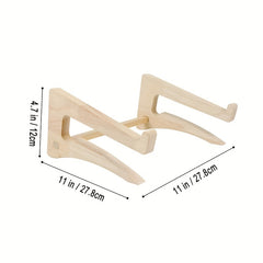 Bamboo Laptop Stand, 35-56cm, Ergonomic Desktop Office Stand