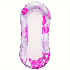Pink Inflatable Floating Bed with Backrest Swimming Float