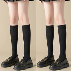 2 Pairs College Style Knee High Socks Women's Stockings