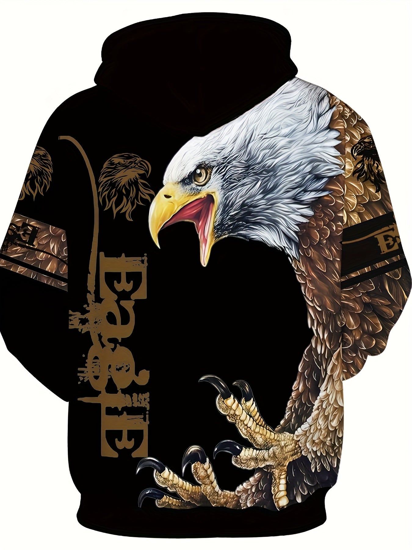 Men's Eagle Print Hoodie Graphic Sweatshirt Pullover