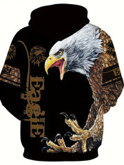 Men's Eagle Print Hoodie Graphic Sweatshirt Pullover