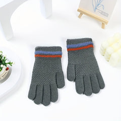 Kids Winter Knitted Gloves, Thick & Warm, 5-10 Years