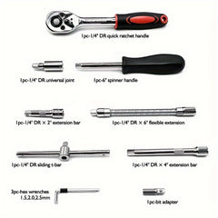 46pc Auto Repair Tool Set Ratchet Wrench Sleeve Combo Car Tool B