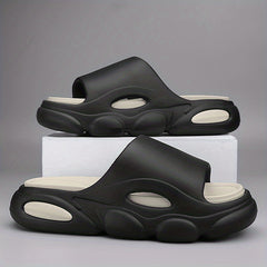 Men's Non Slip Platform Slides Soft Sole Cloud Slides for Indoor Outdoor