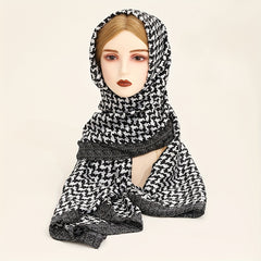 Houndstooth Scarf Shawl Wrap Head Wrap Gift For Mother