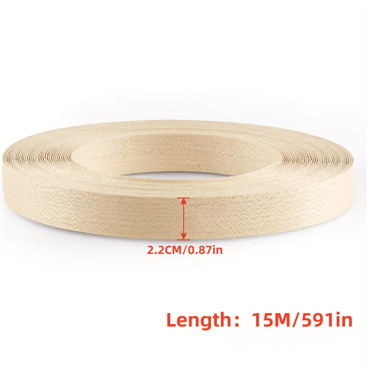 Birch Wood Veneer Edge Tape w/ Hot Melt Adhesive - 1 Roll