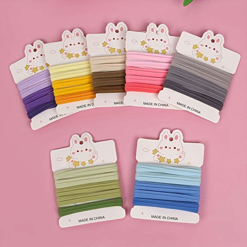 5pcs Thick Wide Hair Tie Seamless Hair Rope Elastic Ponytail Holder