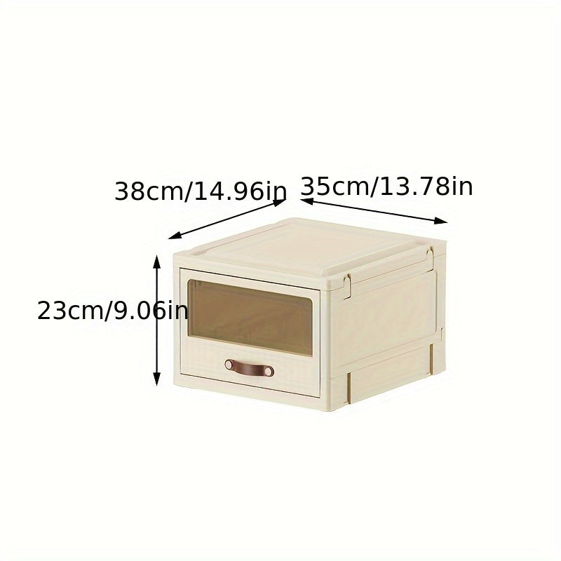 1pc Stackable Storage Cabinet Folding Drawer Locker Storage Cabinet