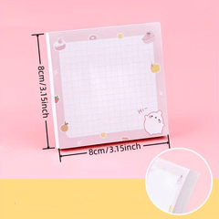 Cartoon Girl Horizontal Line Sticky Notes 80 Sheets