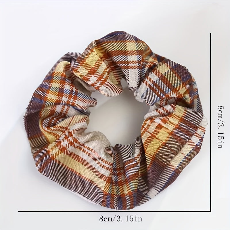 Plaid Hair Tie Large Scrunchie Ponytail Hair Rope Accessories