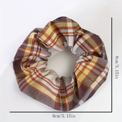 Plaid Hair Tie Large Scrunchie Ponytail Hair Rope Accessories