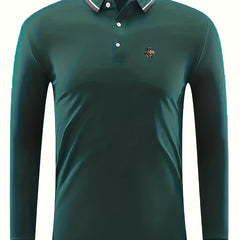Men's Vintage Eagle Polo Shirt Casual Button Up P