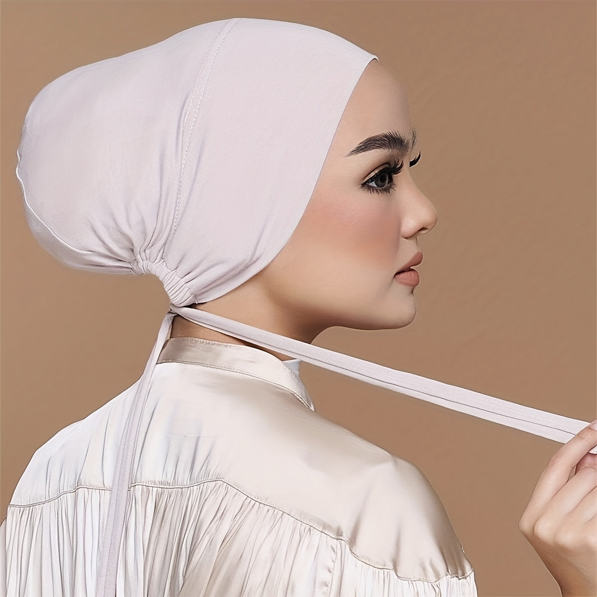 Elastic Turban Soft Head Wrap Underscarf Women Lace Up Beanie