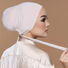 Elastic Turban Soft Head Wrap Underscarf Women Lace Up Beanie