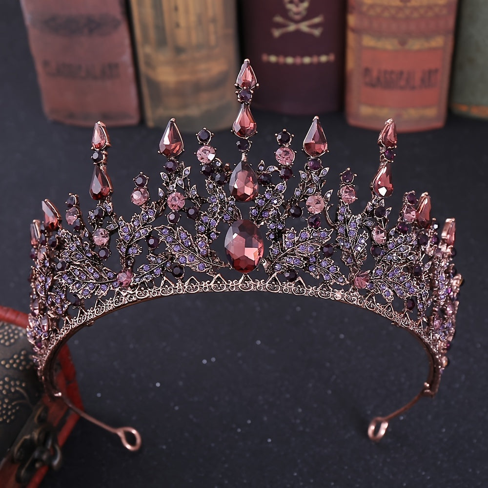 Vintage Rhinestone Crown Baroque Tiara Wedding Hair Accessories
