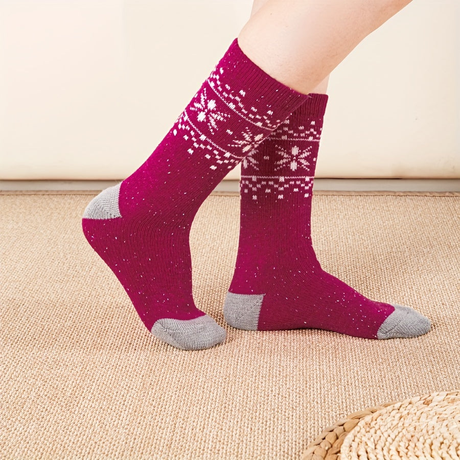 Geometric Pattern Mid Tube Socks Women's Stockings