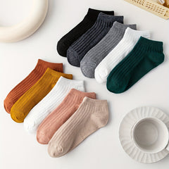 10 Pairs Solid Ankle Socks Lightweight Crew Sports Socks Women's Stockings