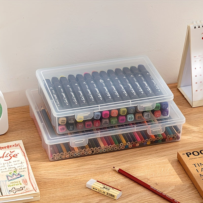 Large Capacity Pencil Case Transparent Plastic Storage Box