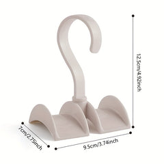 3pc Beige Plastic Bag Hook Rotatable Purse Storage Rack