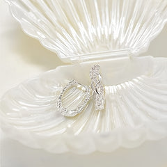 925 Silver Oval Hoop Earrings 14K Plated Zircon Accessory