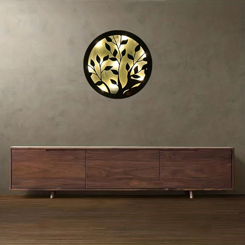Children's Room Decoration Wall Clock LED Creative Lamp Retro Wooden Sign