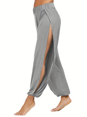  Sports Pants Solid Elastic Waist Beach Wear