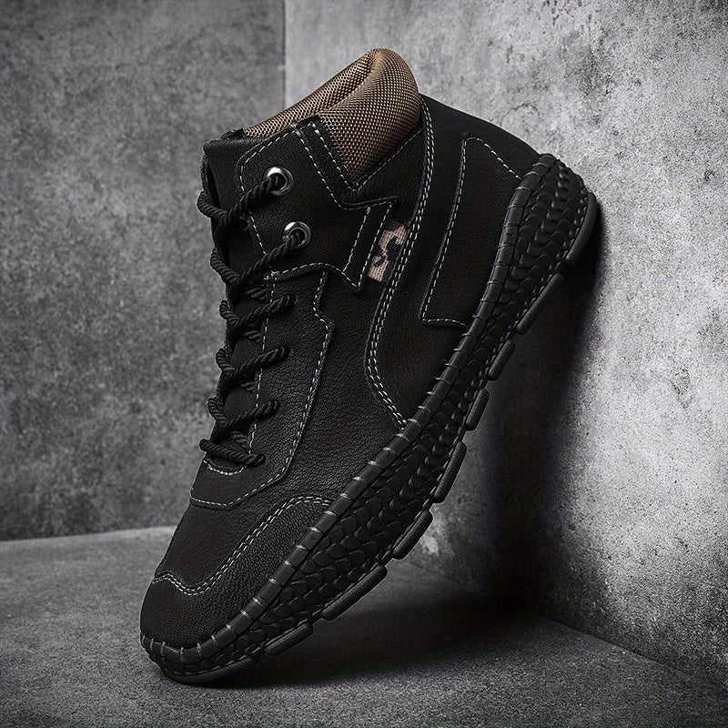 Men's Casual Stitch Solid Low Top Lace-up Boots
