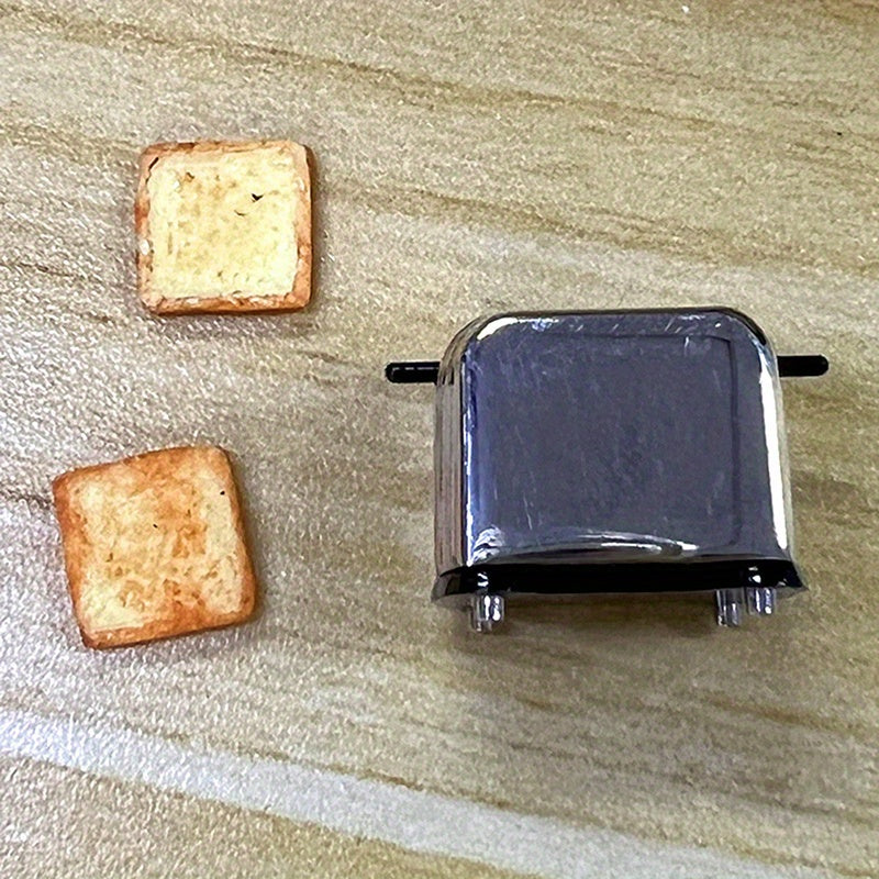 Miniature Dollhouse Bread Maker Set with 2 Bread Loaves