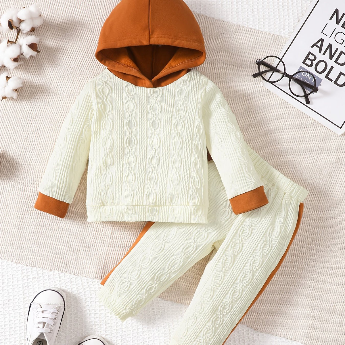 Infant Handsome Outfit Hooded Sweatshirt Sweatpants Set
