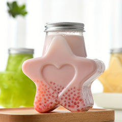17oz Transparent Star Milk Tea Juice Bottle BPA-Free