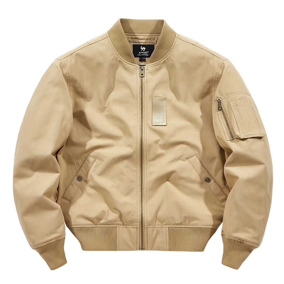 Men's Zipper Baseball Collar Outdoor Jackets Windproof Warm Jacket