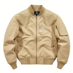 Men's Zipper Baseball Collar Outdoor Jackets Windproof Warm Jacket