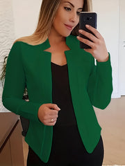  Blazer Women's Plus Solid Split Lapel Collar Open Front
