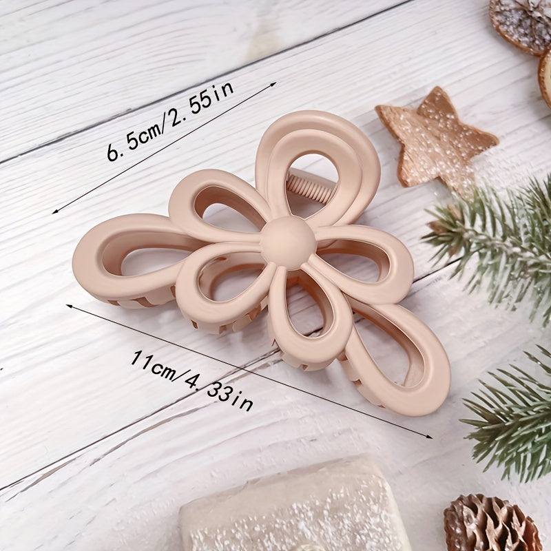 Large Flower Hollowed Hair Claw for Women