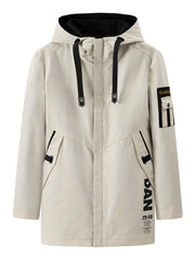 Men's Hooded Windbreaker Jacket Zip Up Coat