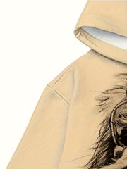 Men's Lion 3D Print Hoodie Graphic Pullover for Autumn Winter