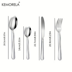 Stainless Steel Western Flatware Set - 24pcs