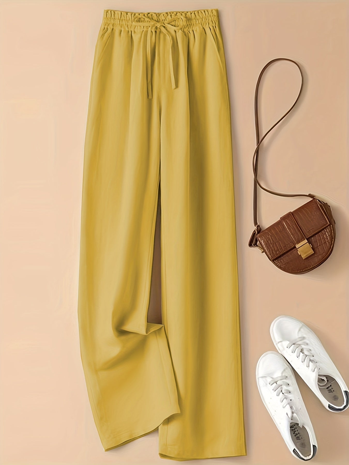 Wide Leg Elastic Waist Pants for Women