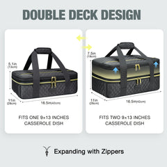 Insulated Lunch Box Double Layer Waterproof Non Leak Fiber Material